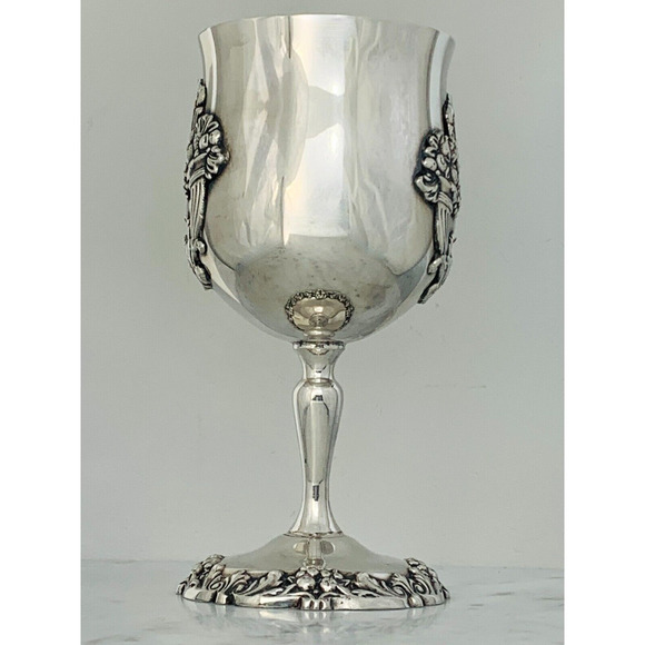 REED & BARTON King Francis Water Goblet 6-1/2" Silver Plate 1659 Chalice Cup GUC - Picture 3 of 8